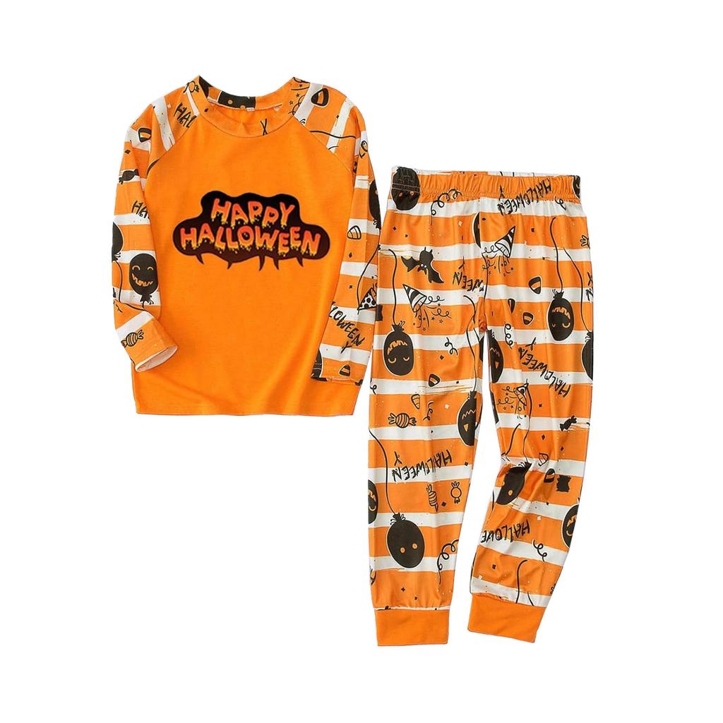 Halloween Print Cute Family Matching Sets Pajamas, Loungewear Outfits,Family Matching Long Sleeve Tops Pants Set