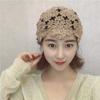 Цветочная вышивка крючком ажурная вязаная шапка французские ретро-аксессуары для шапочки