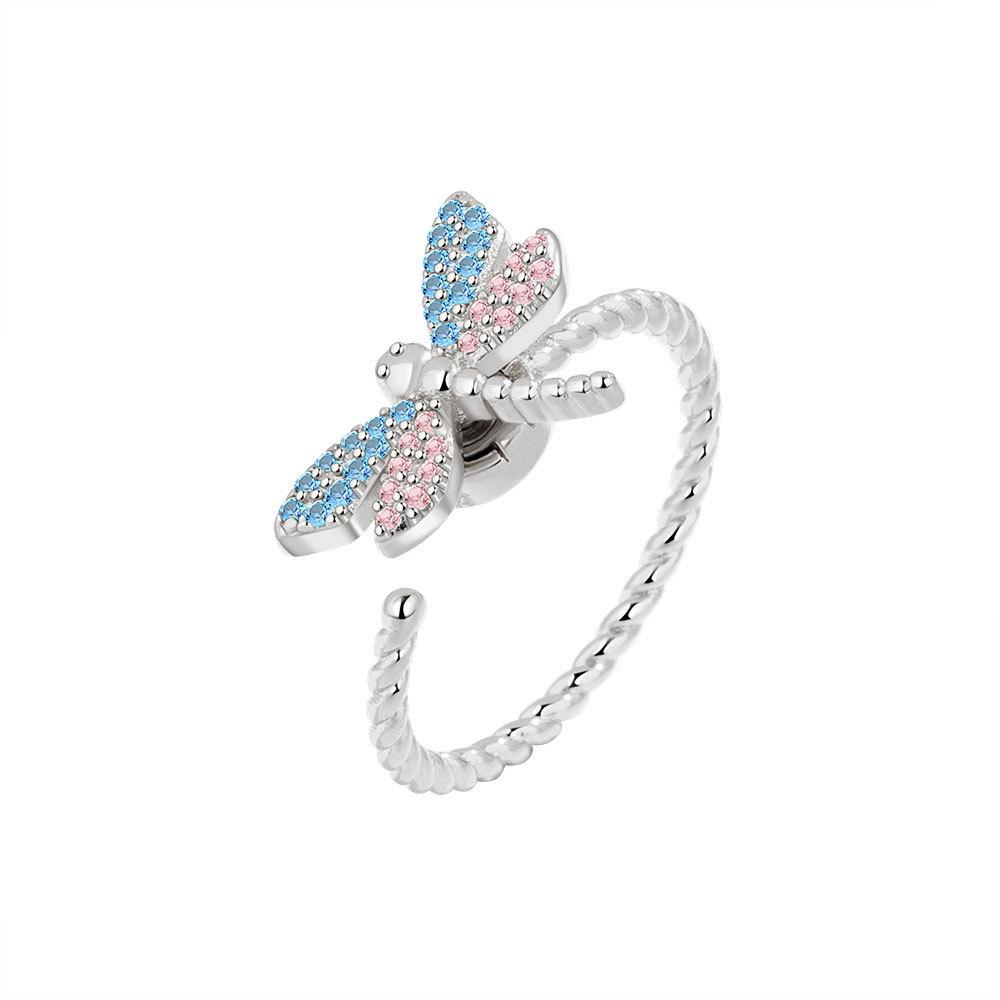 Dragonfly Minimalist Ring With Sparkling Stones For Womens Fashion Statement