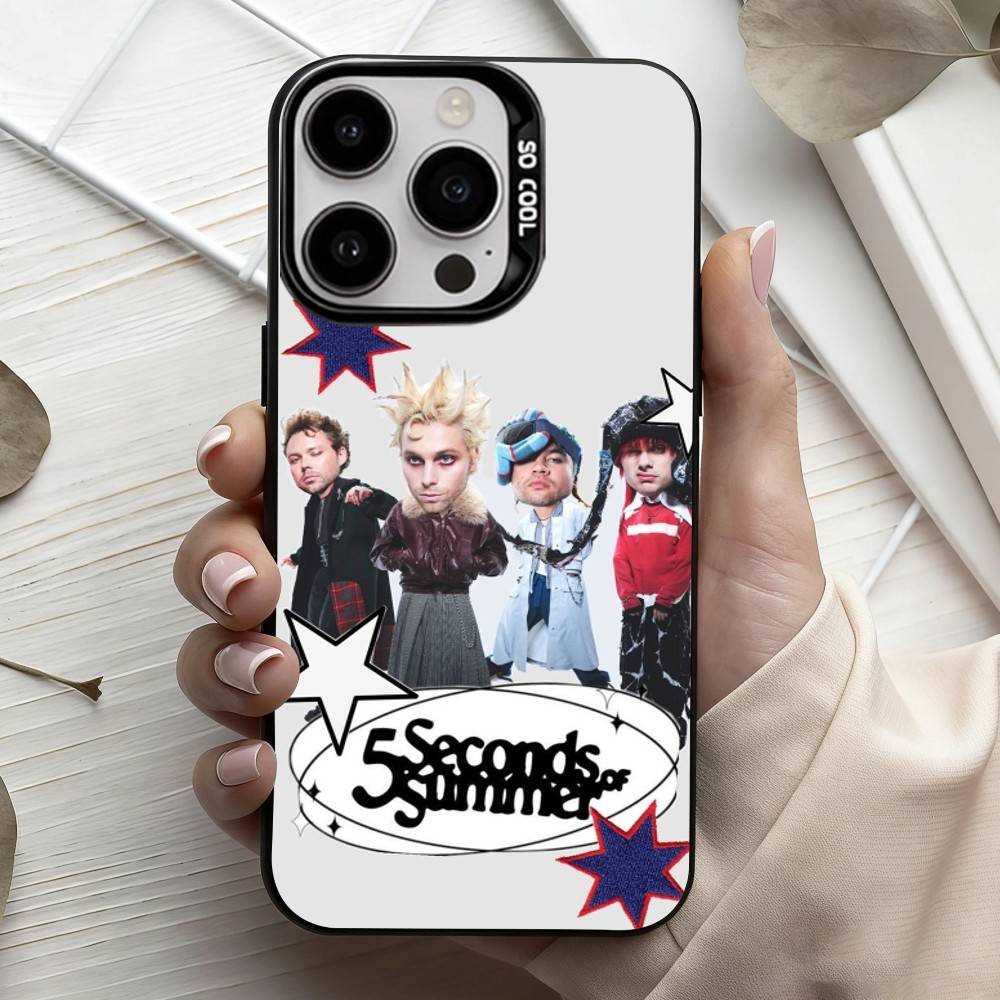 Чехол для телефона 5 Seconds of Summer 5SOS для iPhone 17, 16, 15, 14, 13, 12, 11 Plus, Pro Max Черный Конфетный серебристый чехол для телефона
