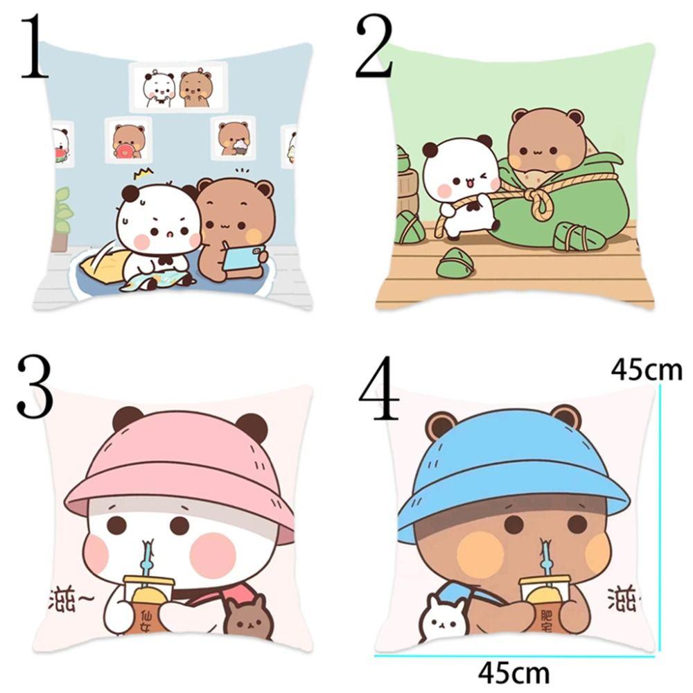 45x45cm Bubu Dudu Pillow Cover Microfiber Soft Anime Throw Pillow Case Comfortable Washed Material Pillow Shell Sofa