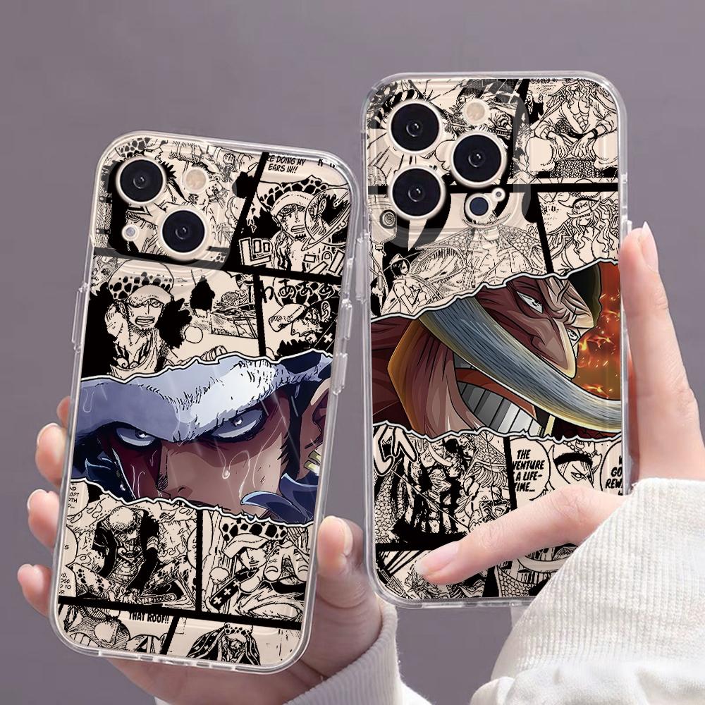 One P-Pieces L-Luffies Phone Case for iPhone 17 Air 16 15 14 Plus 13 12 11 Pro Max X Xs XR 8 e Soft TPU Transparent Cover