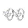 925 Silver Ear Buckles Fashion Hoop Earrings White Crystal Luxury Women's Earrings Wedding Women's Jewelry Premium Gift