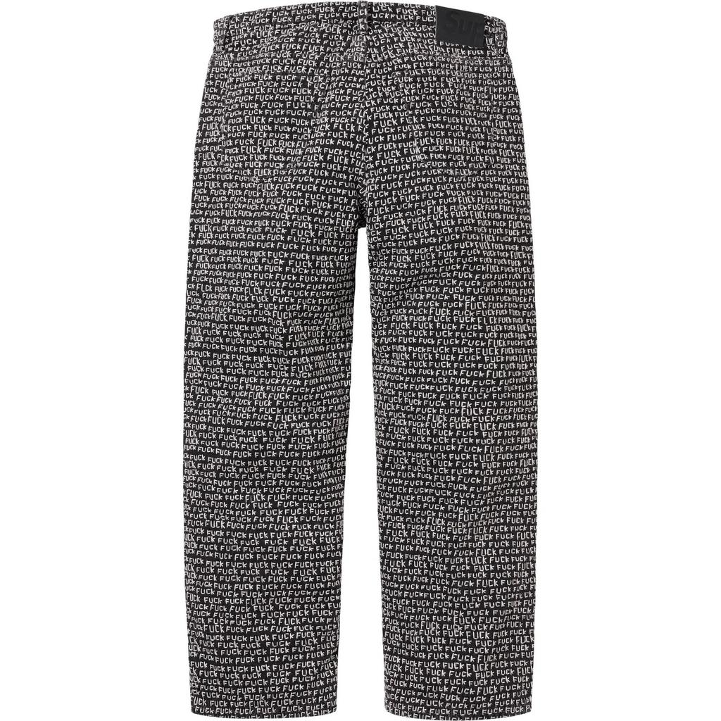 Supreme F*ck Stitch Свободные джинсы Черные