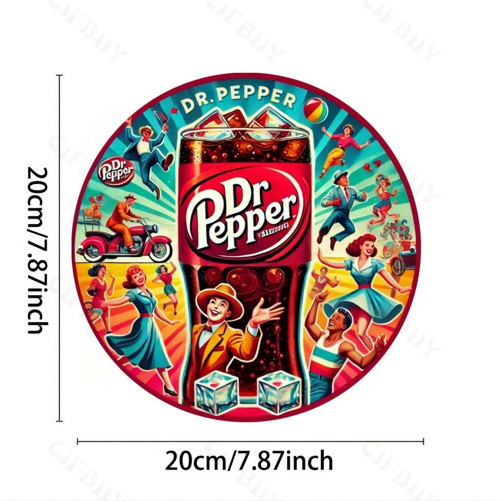 Винтажная металлическая жестяная вывеска Dr Pepper 8x8 дюймов Ретро Настенное искусство для Домашнего Бара Кухни Сада Офиса Декор Прочный Коллекционный Подарок