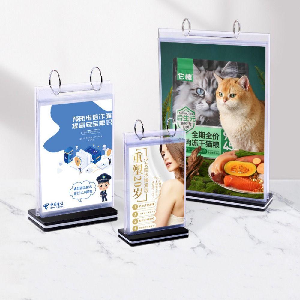 Clear PVC Poster Holder A4/A5 Tabletop Loose-leaf Rack Menu Display Stand Restaurant