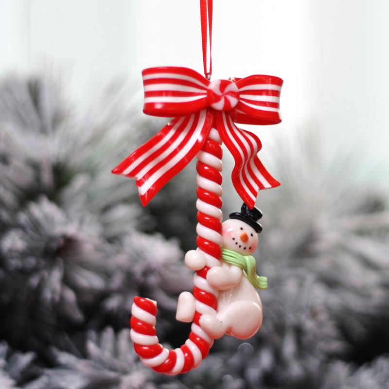 Christmas Decoration Supplies Santa Claus Snowman Candy Cane Ornaments Christmas Tree Home Hanging Decor