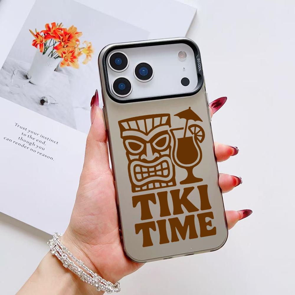Tiki Time Phone Case For iPhone 17 16 15 14 13 12 11 Pro Max Air Matte Laser Aurora Shockproof Funda