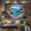 2D flat design 1 piece with a coastal beach and Mediterranean background fabric suitable for weddings and birthdays