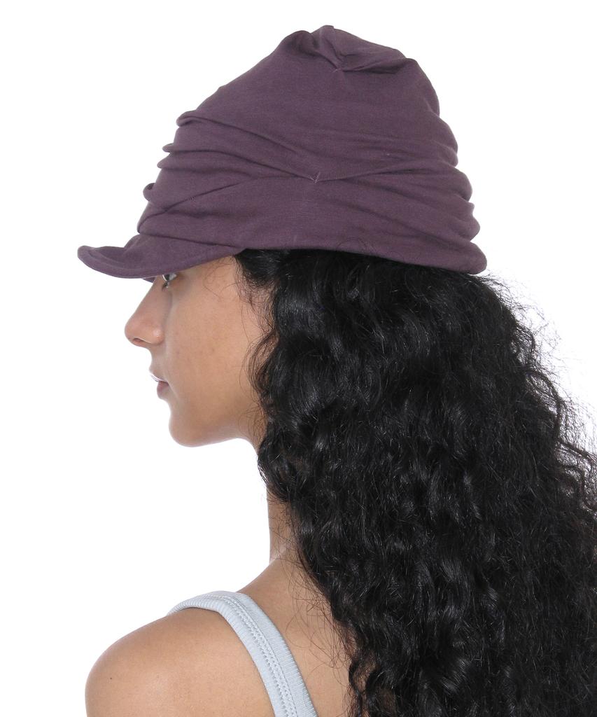 PARTIMENTO ЖЕНЩИНЫ Шляпа-берет с драпировкой_Темный сливовый