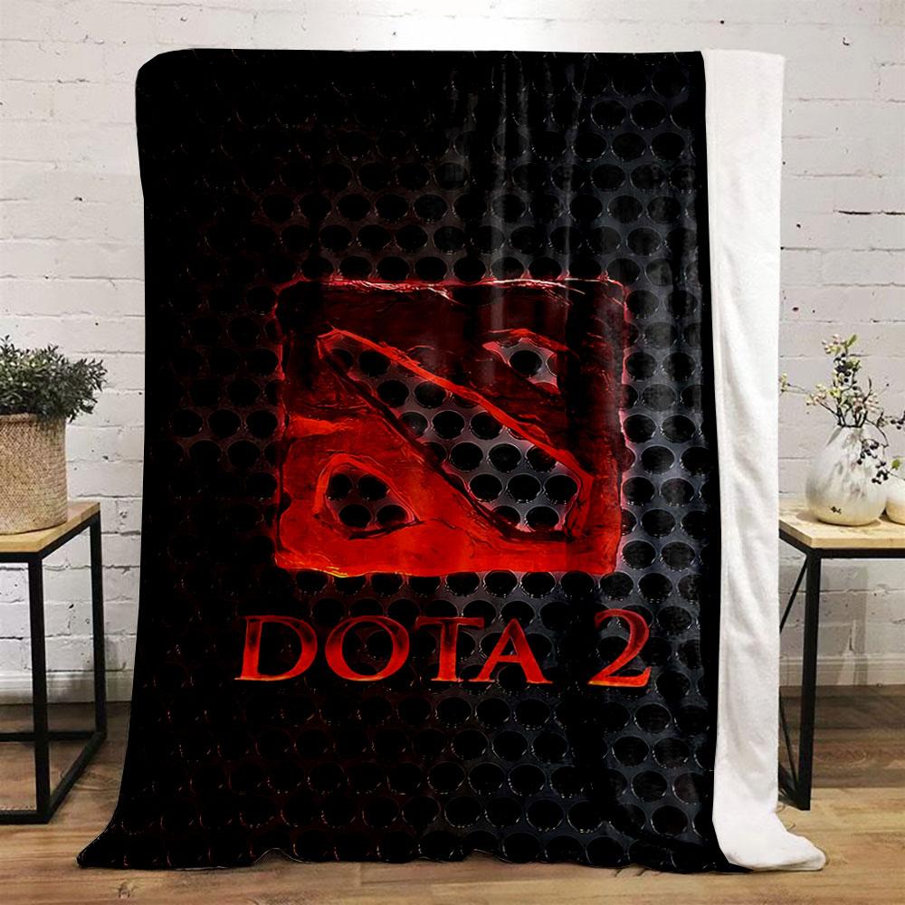 A red logo with a textured design over a black circular grid pattern. for all seasons blanket lunch break throw gift