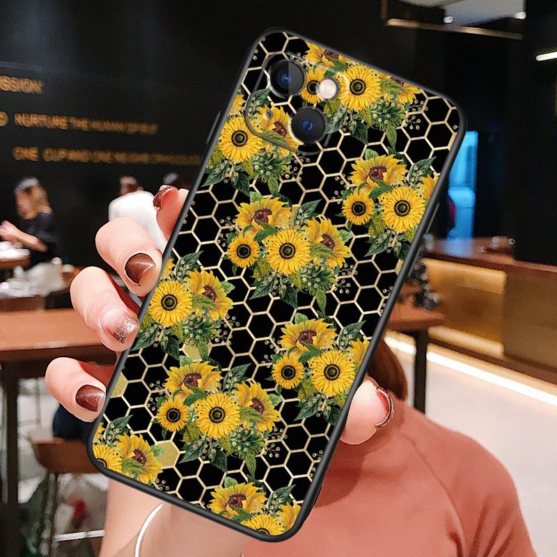 Красивый желтый чехол-подсолнух для iPhone 16 Pro Max 15 13 12 11 14 Pro Max Plus 12 13 Mini XR 16e Funda Чехол