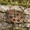 Rustic Metal Hanging Planter Garden Decor for Outside, Cute Ladybugs Yard Art Lawn Artistic Craft Ornaments, Wall Sculptures & Statues, Outdoor Fence