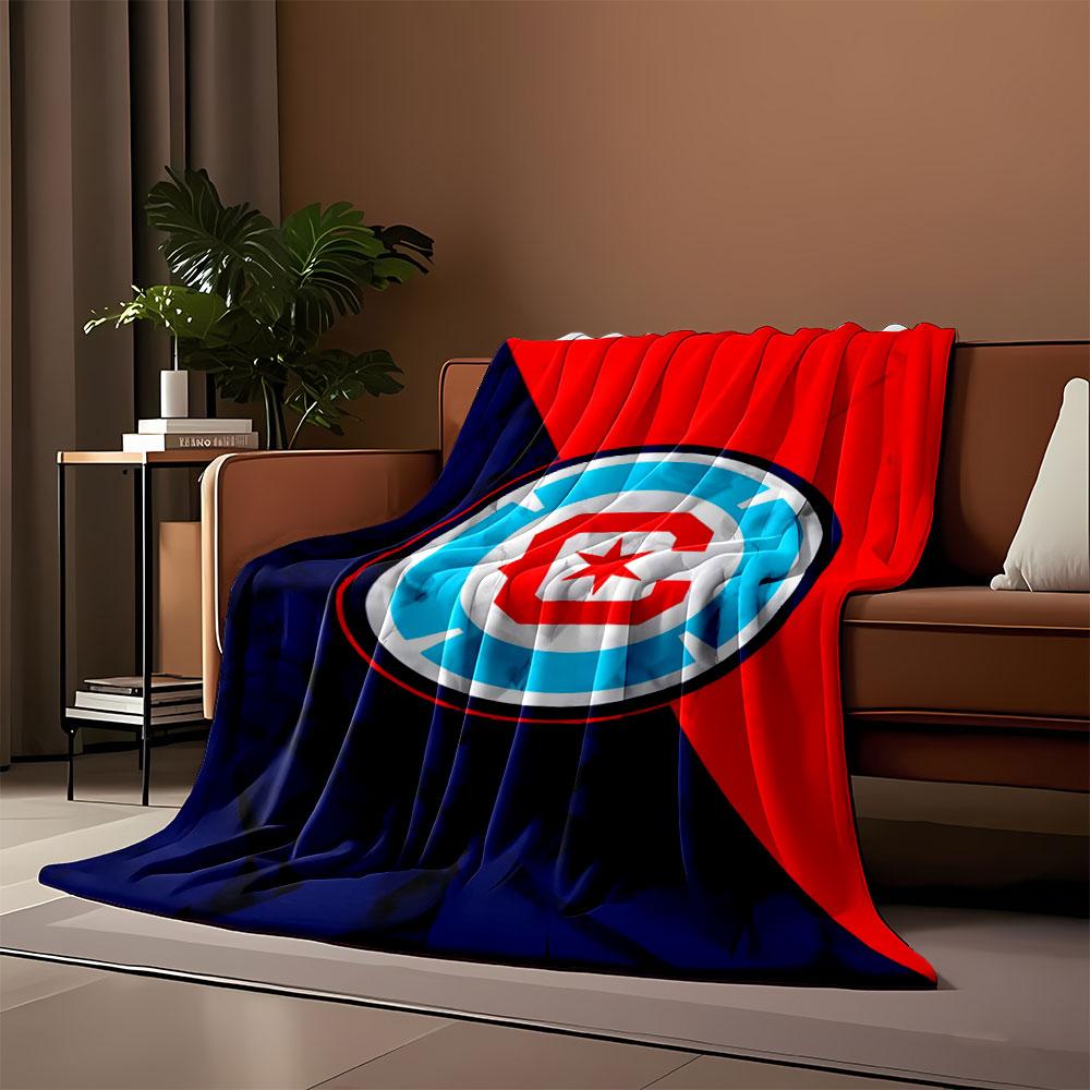 Red and Blue Star Shield Design print blanket soft and cozy perfect for the living room bed sofa or a nap,gift