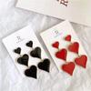 1 Pair Retro Love Earrings Exaggerated Love Earrings Personality Peach Heart Earrings Temperament Earrings