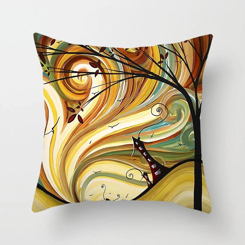 Creative Tree Pattern Pillowcase Interior Decoration Office Living Room Home Pillowcase