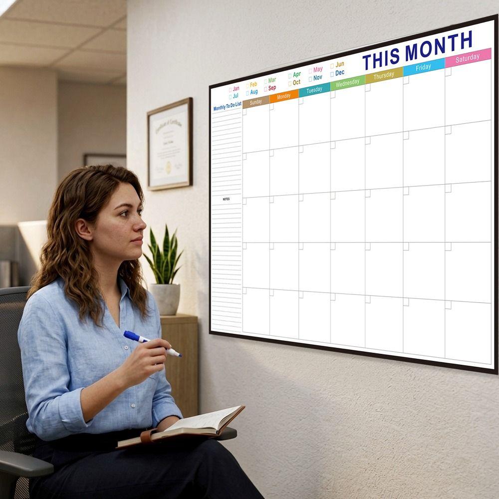 Reusable Monthly Planner Board Waterproof Whiteboard Calendar Dry Erase Calendar Planner School