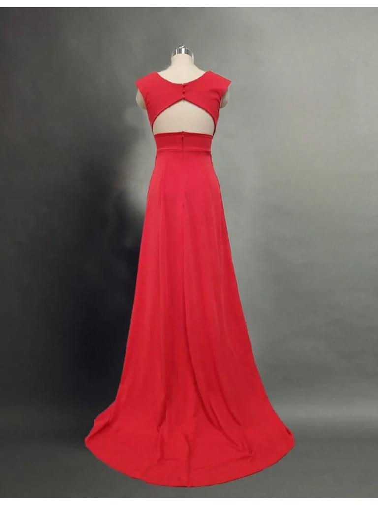 Элегантное длинное платье с оборками по краю, однотонная юбка с разрезом на талии, красное, черное, белое, вечернее платье без рукавов