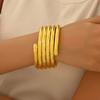 Silver Color Charm Bangle Gold Color Layered Stackable Wrist Bracelet  Jewelry Accessories