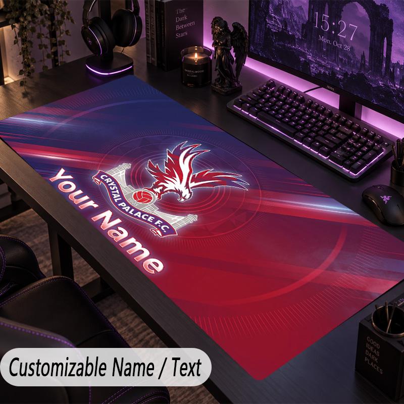 Custom Text Big Mousepad, Extended Desk Pad For Laptop Work GameCrystal Palace