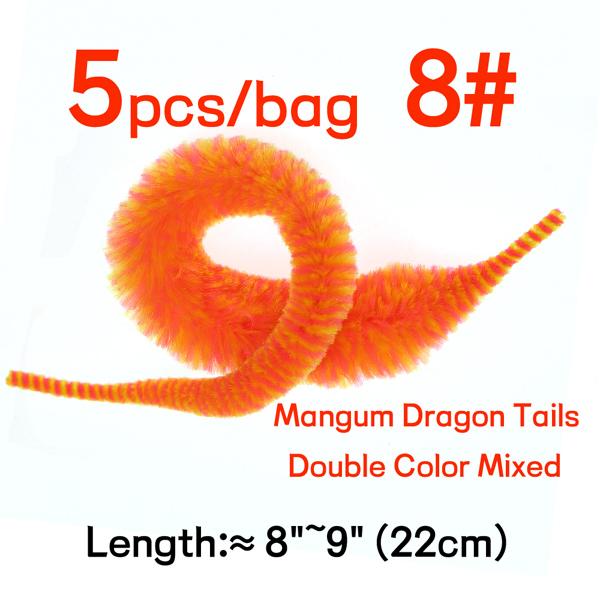 Bimoo 8 "~ 9" новая приманка Magnum Dragon Tail двухцветная смешанная мягкая синтетическая синель для морской рыбалки, приманка для приманки, материал для привязывания рыбы