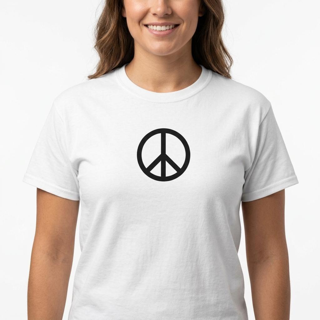 Embroidered Peace Symbol Tee