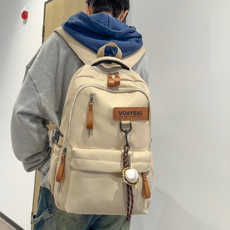 New Schoolbag Women's Simple Large-capacity Casual Backpack Male High School College Student Computer Backpack