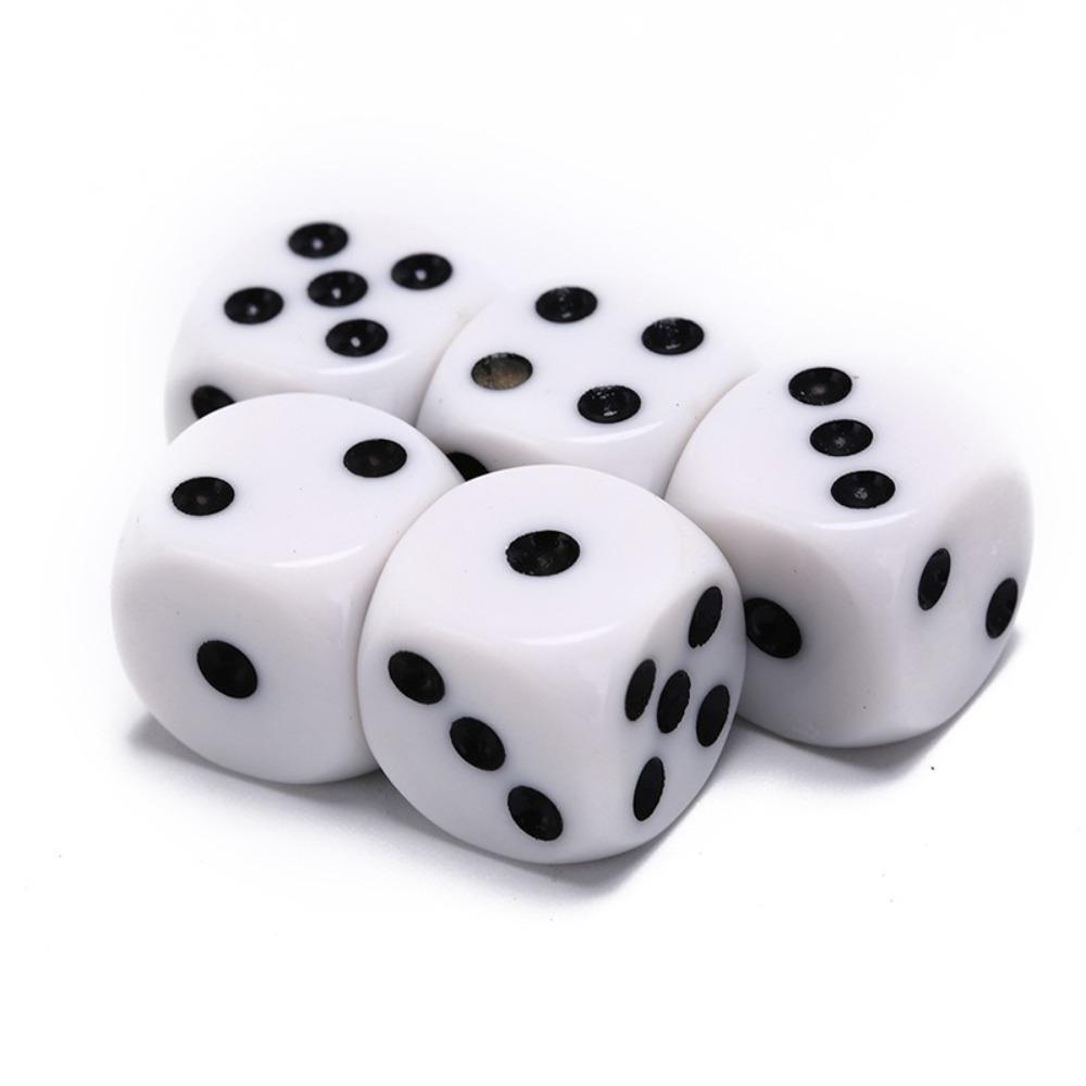 5Pcs/10Pcs 14mm/10mm 6 Sided Drinking Dice White Dices Acrylic Cubes RPG Dice Game Accessory Round Corner Point Dice Set