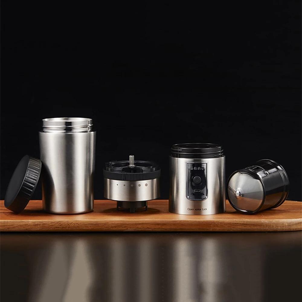 Portable Coffee Maker For Car Multifunctional Mini Espresso Machine Electric Coffees Grinder USB Charging Stainless Steel