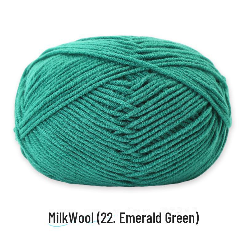 4-Strand Combed Milk Cotton Yarn Ball for DIY Crochet: Doll Making & Baby Sweater/Scarf Kit