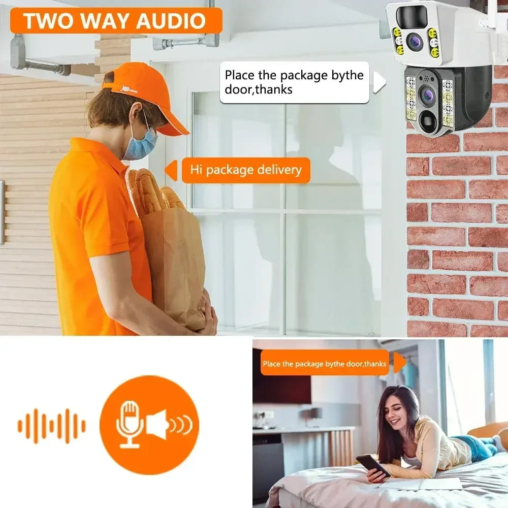 8MP 4K HD Solar IP Camera Wifi 4G Sim Dual Lens Outdoor PIR Human Detection CCTV Camera Low Powered V380pro Smart Security IP Cameras