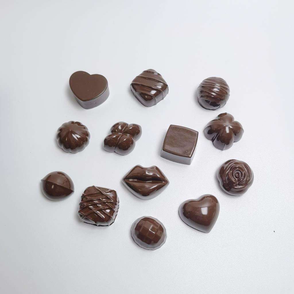100PCS Resin Kawaii Simulation Milk Chocolate Flatback Cabochon Candy Figurine Home Decor DIY Scrapbook Craft Bow Accessories