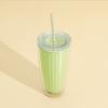 Leakproof Double Layer Straw Cup Large Capacity Drinking Bottle Practical Milk Tea Cup  Summer