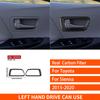 For Toyota Sienna 2015- Real Carbon Fiber Stickers Door switch handle panel Trim frames Car Accessories Interior decorative