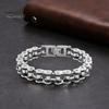Браслет унисекс с дизайном мотоциклетной цепи из нержавеющей стали в стиле панк-хип-хоп, гладкий браслет на запястье для различных случаев