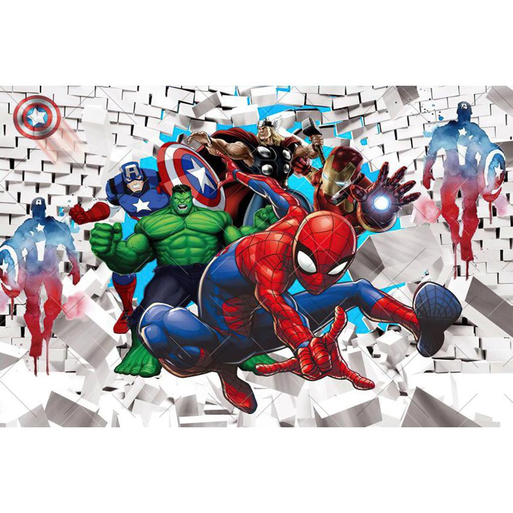Avengers Captain America banner background customizable children's boy birthday party decoration layout background room poster