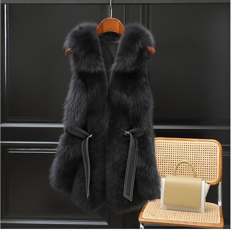 Осень и зима новый искусственный мех лисы искусственный мех жилет женский тонкий жилет молодой молодежный
