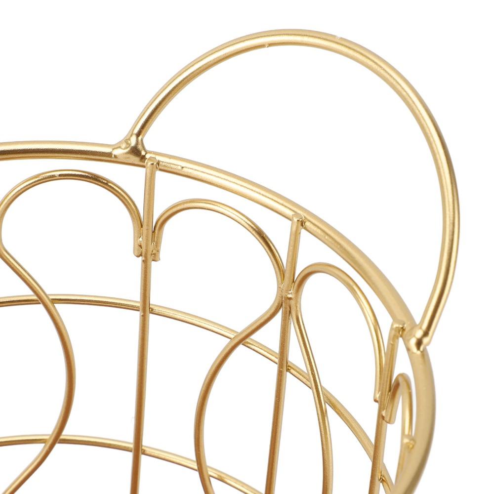 Decorative Round Coffee Pod Basket Metal Coffee Capsule Storage Basket Kitchen Countertop