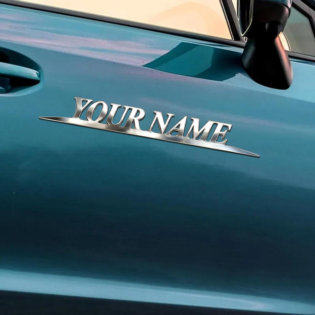 Металлические модные наклейки YOUR NAME, индивидуальный логотип. Применимы к багажнику автомобиля, крылу и заднему бамперу. Аксессуары для DIY, персонализированный значок.