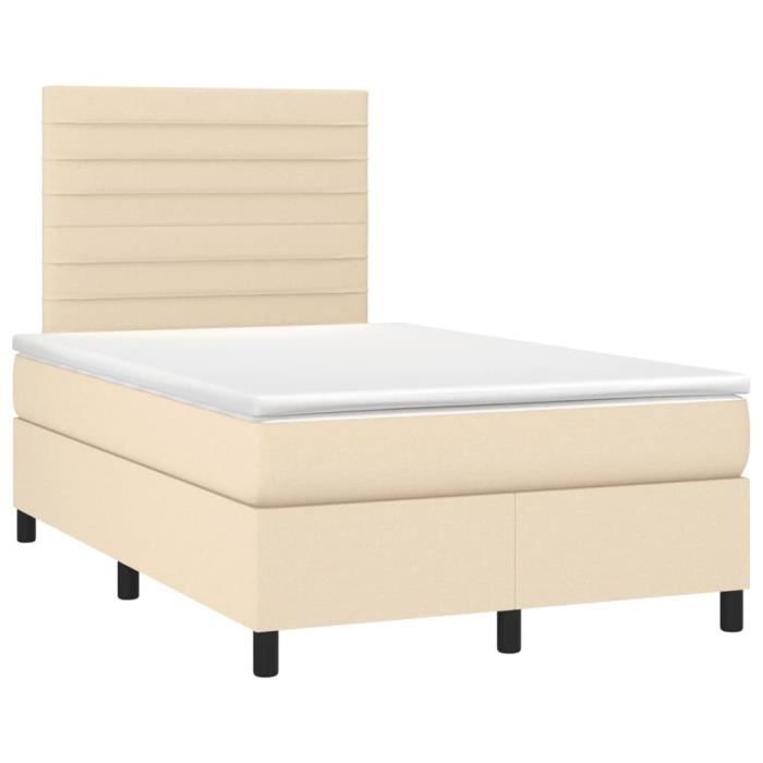 VidaXL Divan Bed with Mattress Cream 120x200 Cm Fabric - Model 3141846