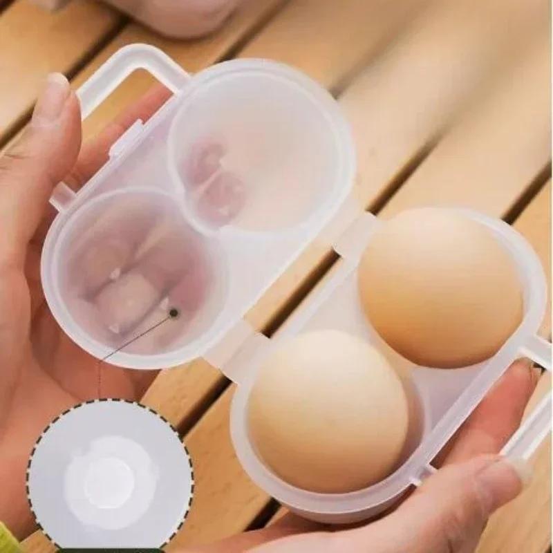 Двухсекционный переносной ящик для яиц на открытом воздухе, ударопрочный, устойчивый к падениям, прозрачный держатель для яиц, устойчивый к раздавливанию, ящик для яиц для пикника и кемпинга