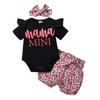 3pcs/set Infant Baby Girls Summer Outfits Ruffled Short Sleeve Romper+Floral Shorts+Headband Casual Clothes Set 0-18M
