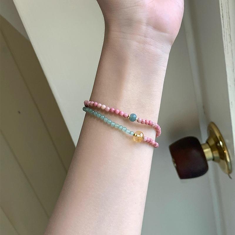 High End Light Luxury Natural Stone Handmade Beaded Bracelet Chinese Style Womens Hand Jewelry