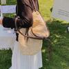 Летняя плетеная сумка из ротанга и соломы для женщин, ручная работа, плетеная сумка через плечо, большая вместимость, пляжная сумка, сумка-тоут для путешествий и отпуска KTY