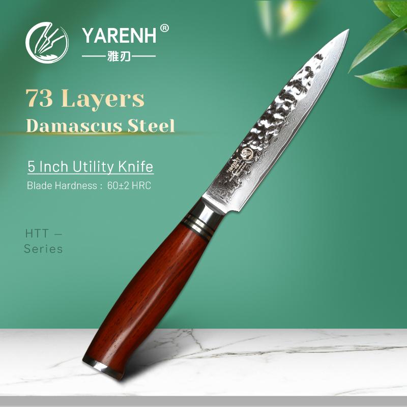 Кухонные ножи, 5-дюймовый профессиональный класс, лучшее качество, 67 слоев японской дамасской стали, легкий пилинг, разрезающий нож для фруктов и помидоров