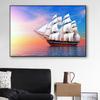 Пейзаж закат восход корабль в море облако холст картины настенные художественные постеры и принты для современного декора гостиной без рамки
