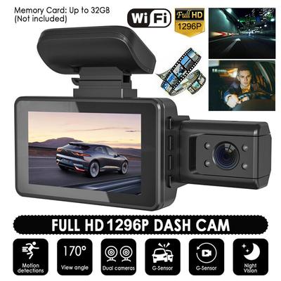 Видеорегистратор для автомобиля, камера с двумя объективами, WIFI, 1080P, 3-дюймовый видеорегистратор, камера заднего вида для автомобиля, черный ящик для автомобиля S