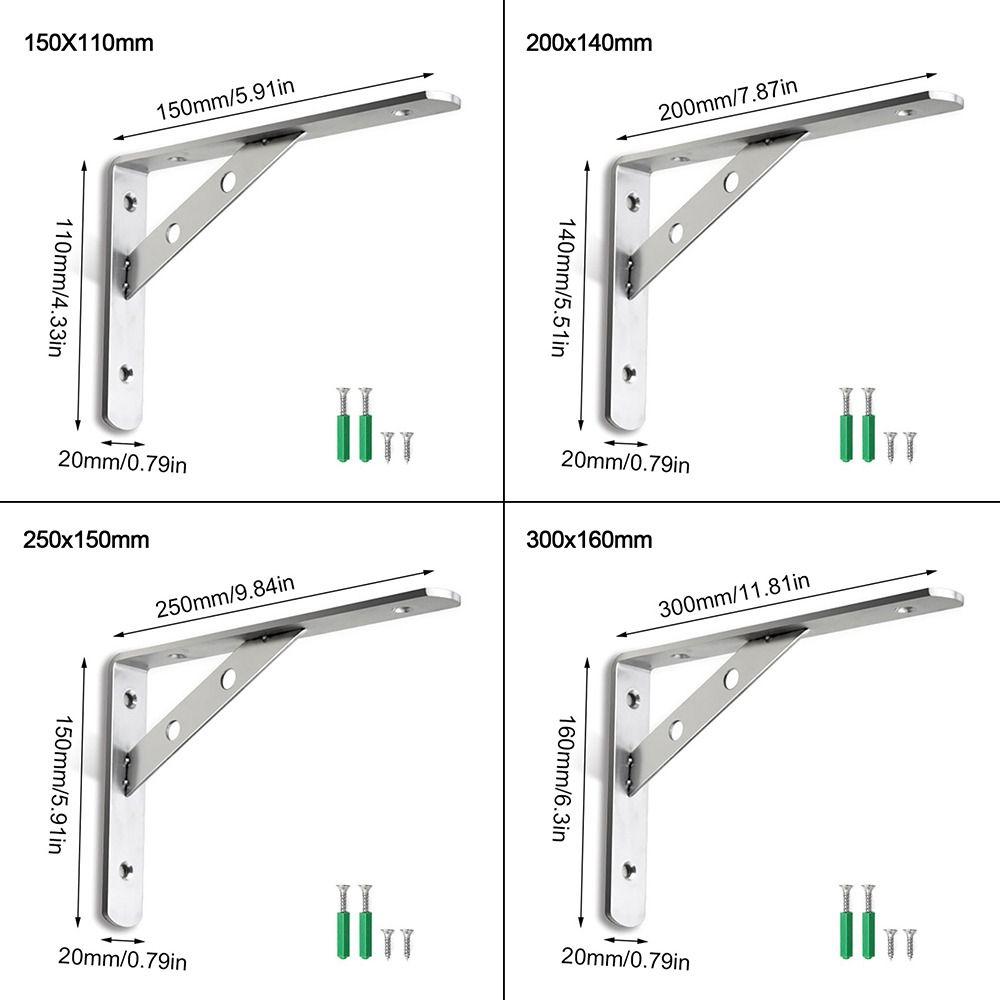 Поддержка полки из нержавеющей стали Сверхпрочная настенная полка Полки Новый кронштейн для полки