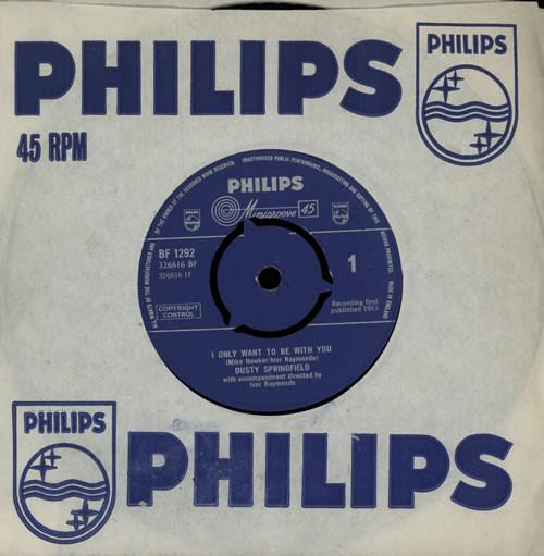 7-дюймовая пластинка DUSTY SPRINGFIELD - I Only Want To Be With You BF1292 Philips 1963 UK Соул/Фанк Б/У