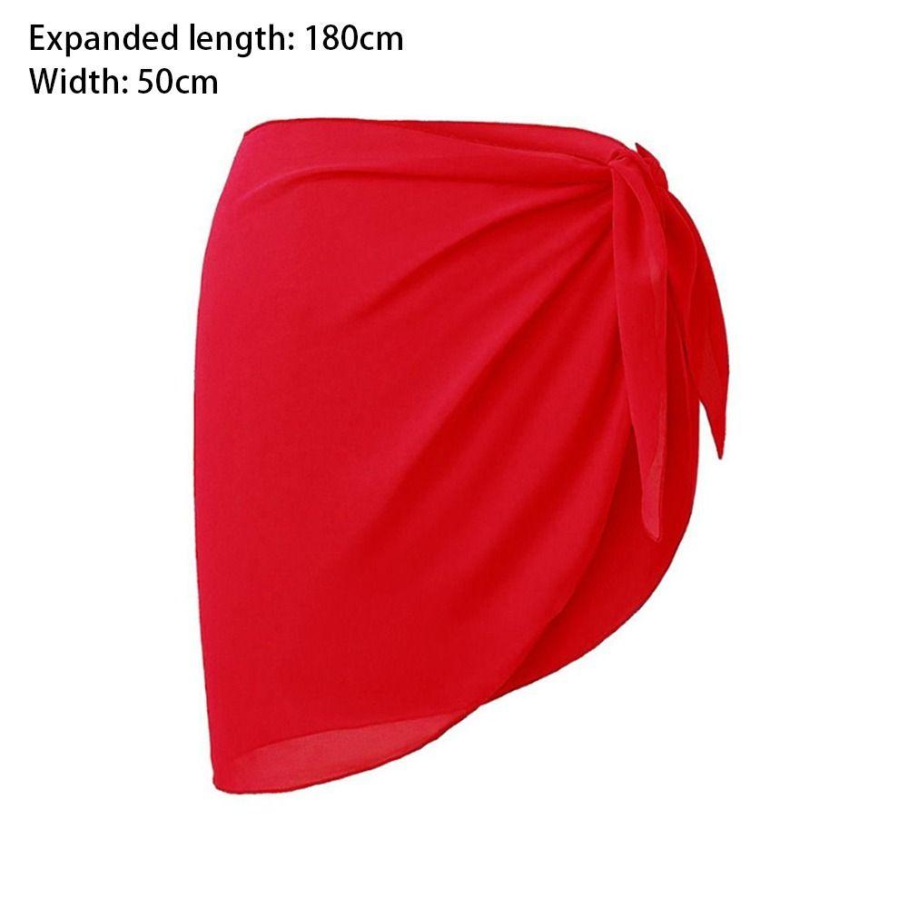 Short Sarongs Chiffon Swimsuit Wrap Sheer Short Skirt Soft Beach Short Cover  Women